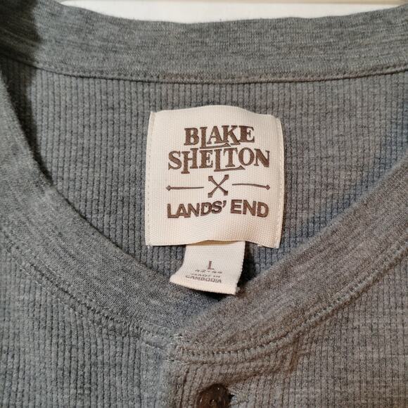Blake Shelton x Lands End Collection Grey Cotten Blend Thermal Large - Picture 3 of 6